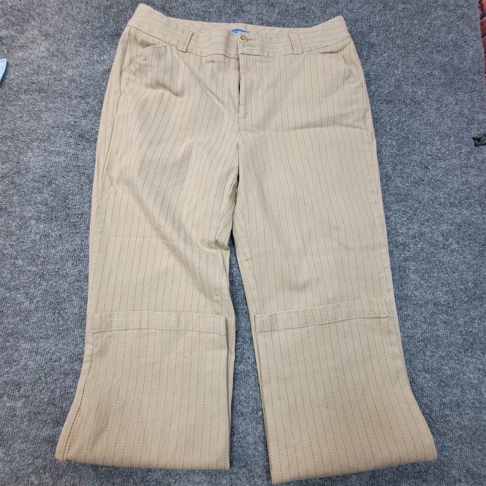 Dockers Fiona Classic Fit Tan Pinstripe Pants Womens 12 Med 250195881 Khaki